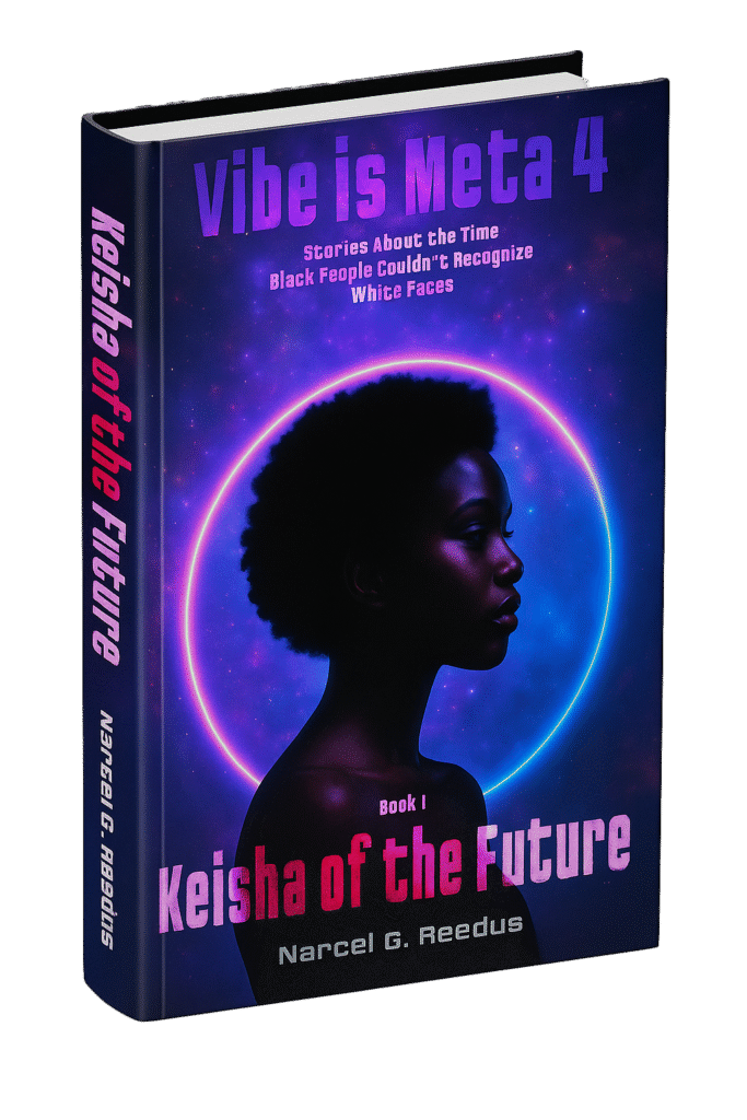 Profile of a Black woman with a glowing ring behind her.