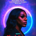 Profile of a Black woman in a wig in front of a glowing circle.